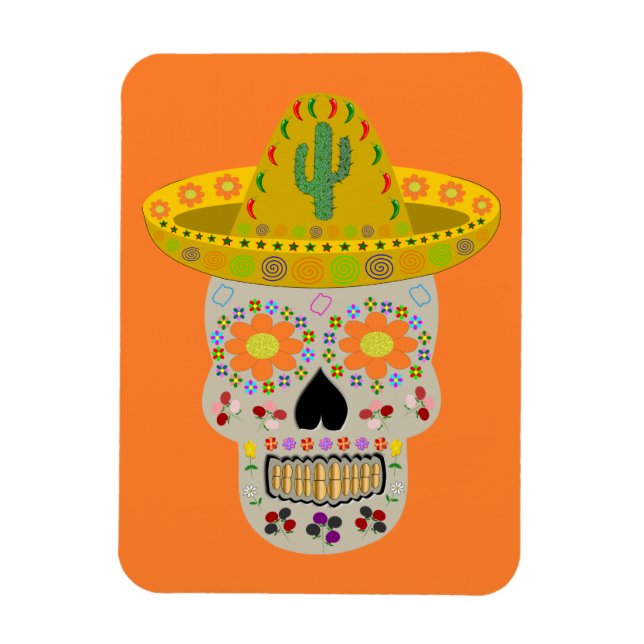 Íman Dia Mexicano do Crânio Morto (Vertical)
