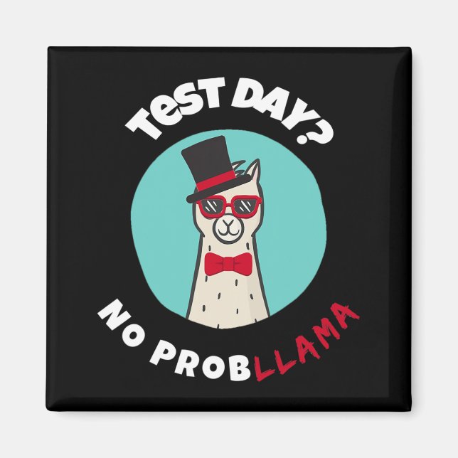 Íman Dia sem problemas Teste engraçado Llama Design (Frente)