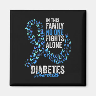Íman Diabetes Consciência Mês Borboletas Azul Fita
