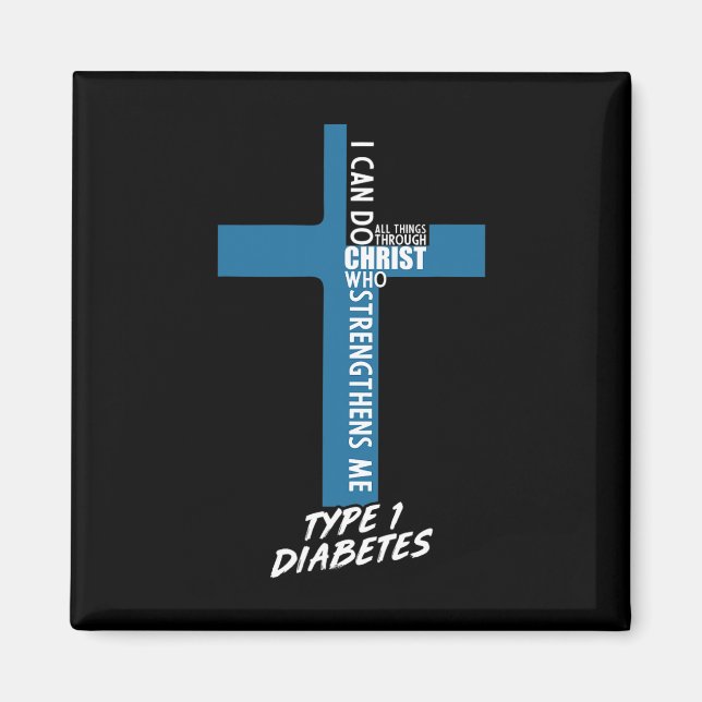 Íman Diabetes Posso Fazer Tudo Através De Jesus T1D Sup (Frente)
