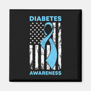 Íman Diabetes Sensibilização dos EUA Bandeira Azul Fita