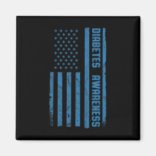 Íman Diabetes Sensibilização Mês Vintage - Bandeira Ame