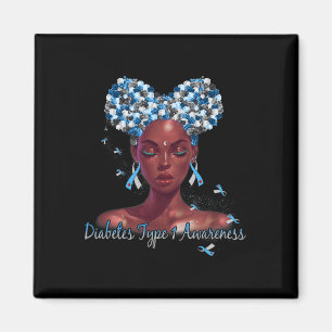 Íman Diabetes Tipo 1 Sensibilização Azul E Gir De Fita 