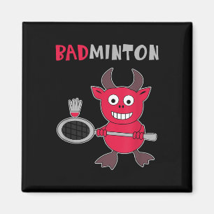 Íman Diabo do Badminton Jogador de Badminton Peteca Esp