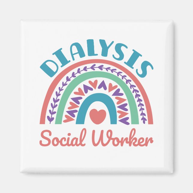Íman Diálise Trabalhador Social LCSW Arco-Íris Renal (Frente)