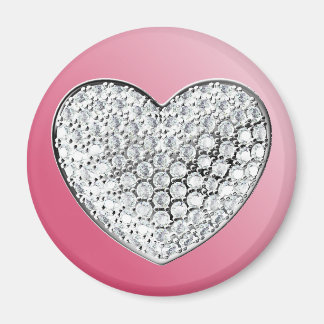 Íman Diamond Heart em rosa