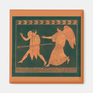 Íman Diana e um Anjo, Mitologia Romana Vintage