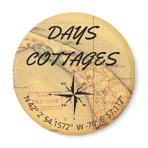 Dias de Cottages Map com Magnet de Coordenadas