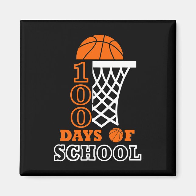 Íman Dias De Escolas Crianças De Basquete 100º Dia Da E (Frente)