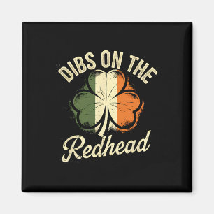 Íman Dibs No Ruivo Dia de São Patrício Irlandês Trevo