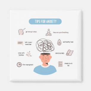 Íman Dicas de Ansiedade Arte Minimalista de Saúde Menta