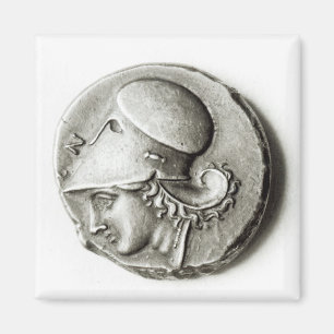 Íman Didrachma de Heracles: Athena de descrição anver