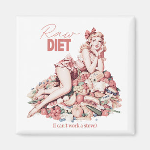Íman Dieta Crua (Não Sei Usar o Fogão) Esposa Rosa Retr