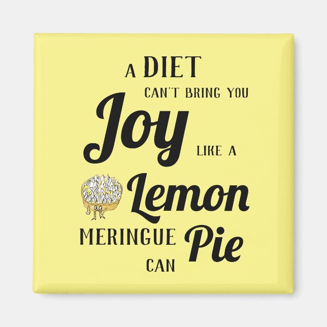 Íman Dieta Engraçada ou Lemon Meringue Pie Typografia S (Frente)