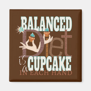 Íman Dieta equilibrada dos cupcakes - humor saudável