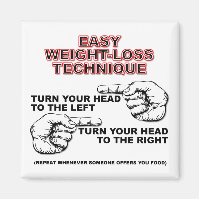 Íman Dieta Imã de geladeira Engraçada De Perda De Peso (Frente)