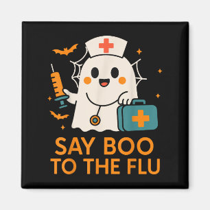 Íman Diga Boo À Enfermeira De Gripe Vacina De Halloween