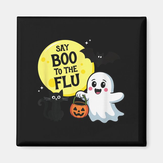 Íman Diga Boo Para A Gripe Halloween  (Frente)
