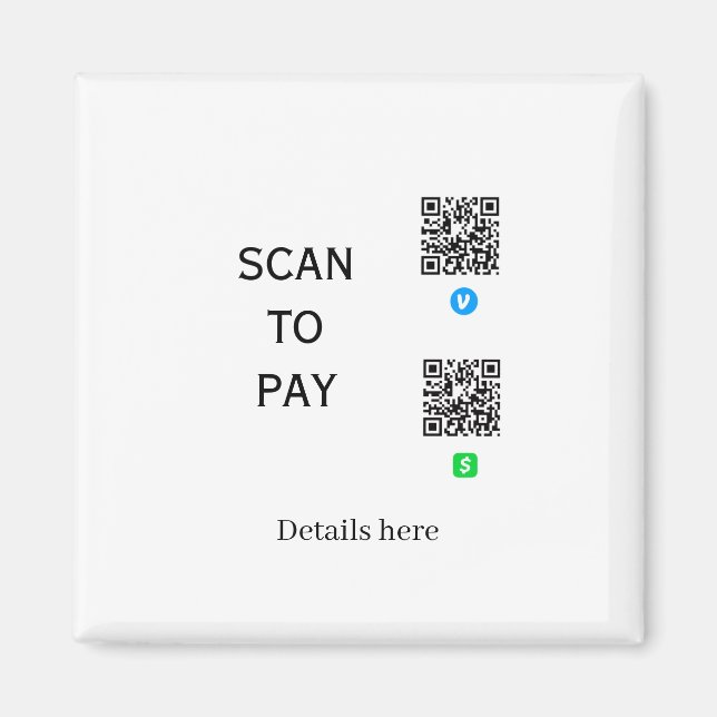 Íman digitalizar para pagar detalhes do código QR do ve (Frente)