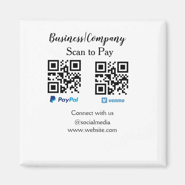 Íman Digitalizar para pagar q r code paypal venmo adici (Frente)