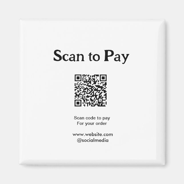 Íman Digitalize para pagar pelo código QR do pedido adi (Frente)