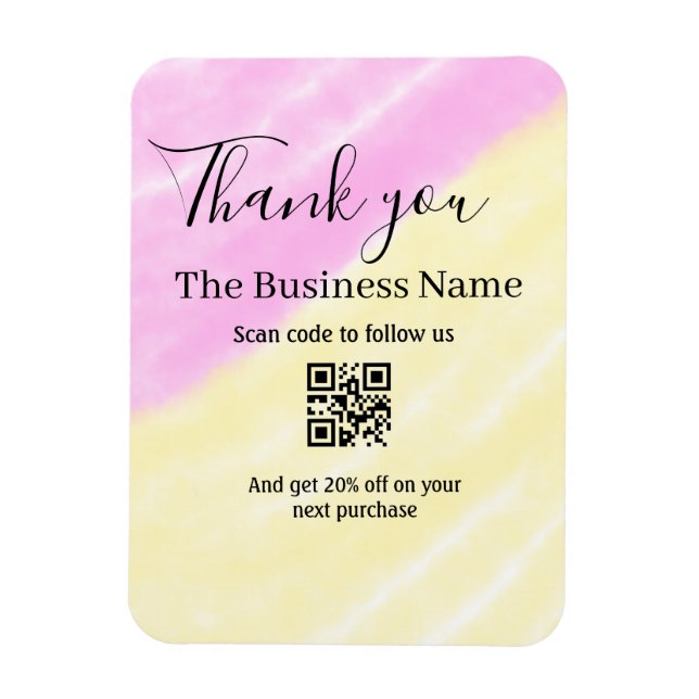 Íman Digitalize QR para nos seguir código de desconto r (Vertical)