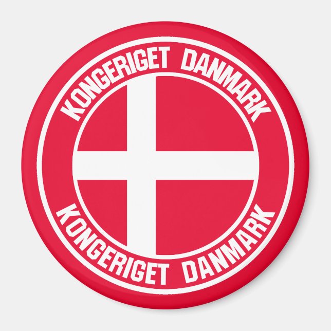 Íman Dinamarca Round Emblem (Frente)