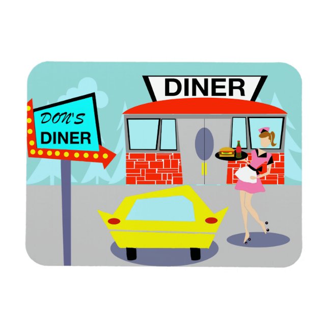 Íman Diner Flexi Magnet da década de 1950 (Horizontal)