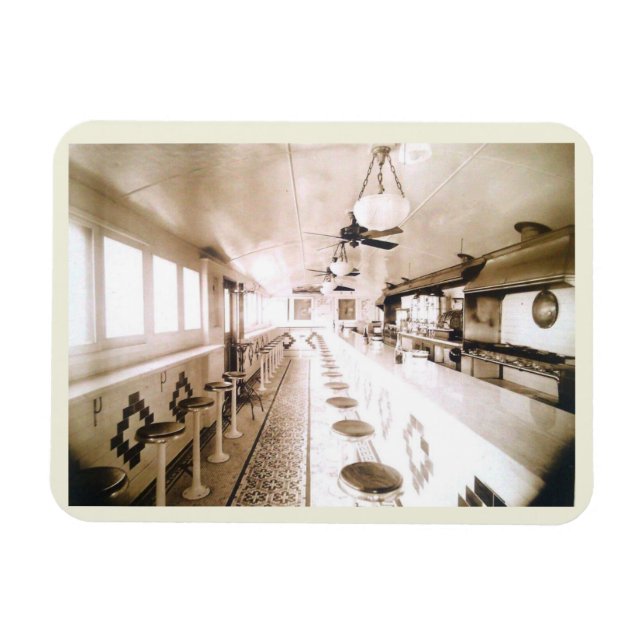 Íman Diner Interior, 1920 Deco Magnet (Horizontal)