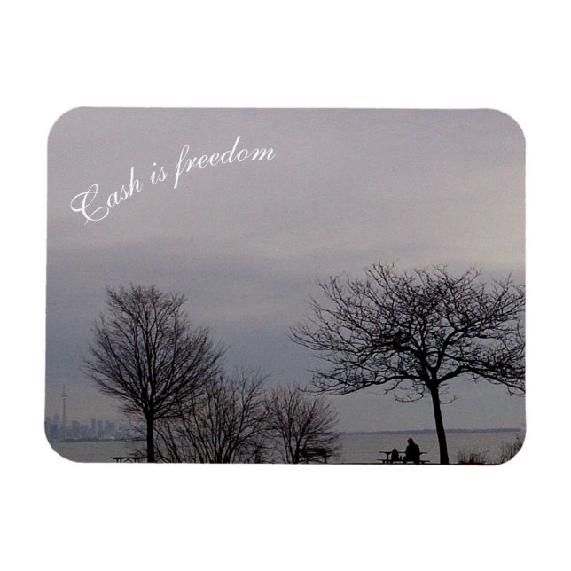 Íman Dinheiro é liberdade, ímã flexível por RoseWrites (Horizontal)