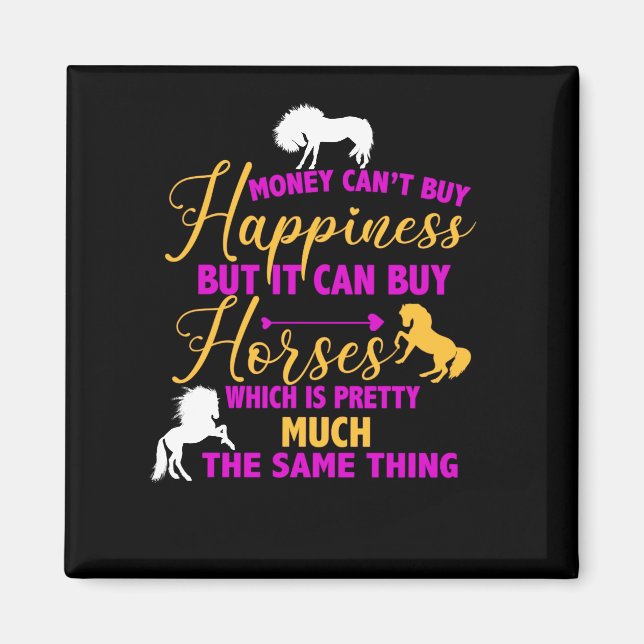 Íman Dinheiro pode Comprar Cavalos Amarelo Roxo (Frente)