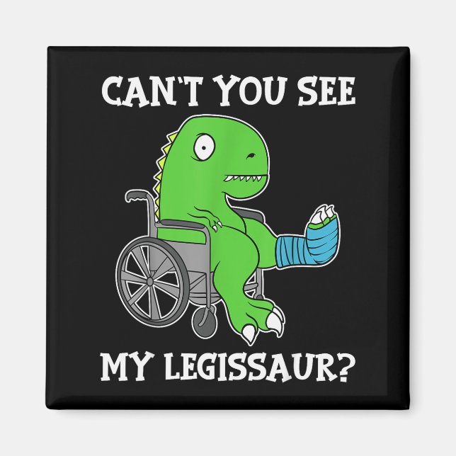 Íman Dino Funny Get Well Broken Leg Gift Dinosaur With  (Frente)