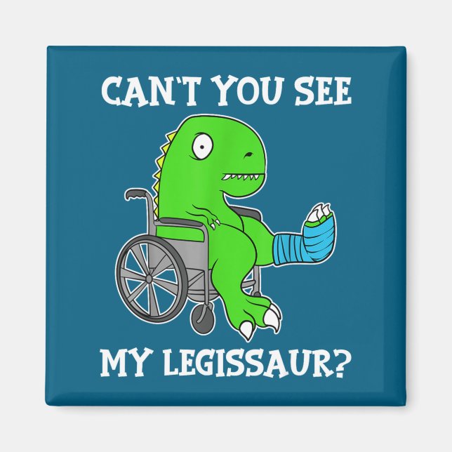 Íman Dino Funny Get Well Broken Leg Gift Dinosaur With  (Frente)