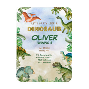 Íman Dinossaur Dino T-rex Aniversário Convoca Flexível
