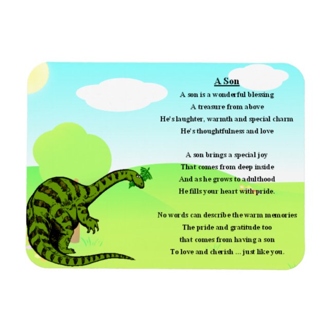 Íman Dinossaur Son Poem Magnet (Horizontal)