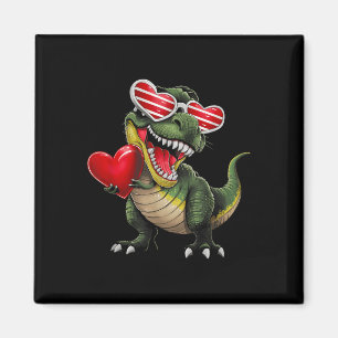 Íman Dinossaur Trex Segurando Coração Vestindo Sungl Va