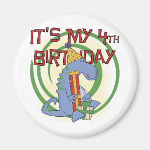 Íman Dinossauro, 4º aniversário T-shirts e presentes