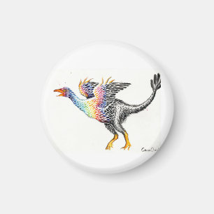 Íman Dinossauro colorido de penas