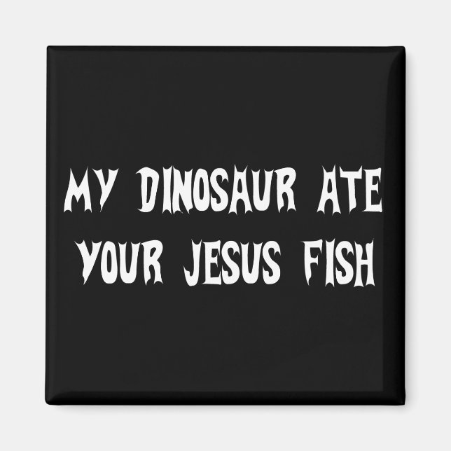 Íman Dinossauro Come Peixe Jesus (Frente)