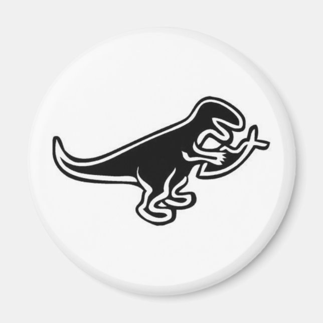 Íman Dinossauro Comendo Jesus Peixe Magnético (Frente)