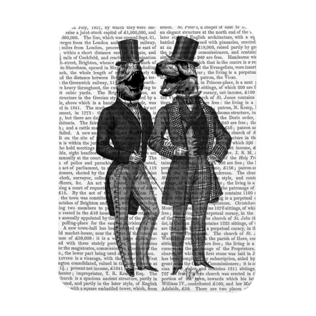 Íman Dinossauro Homens Saem Noite (Vertical)