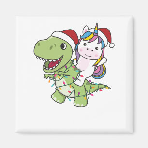 Íman Dinossauro Natal Unicórnio Winter T-Rex Dino