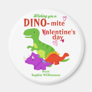 Íman Dinossauro para crianças Dia de os namorados Dino-