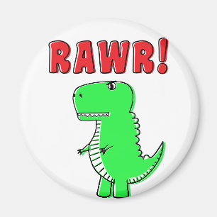 Íman Dinossauro Verde Bastante E Irritado Do Cartoon T-