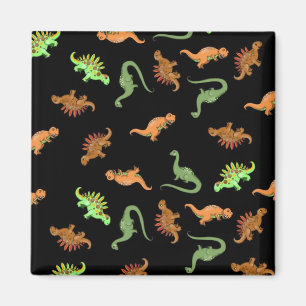 Íman Dinossauros Fofos em Fundo Preto