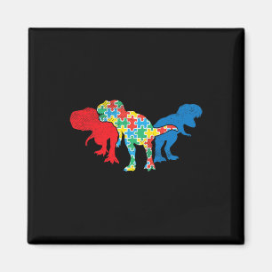 Íman Dinossauros T-Rex Quebra-cabeça Dino Autismo Consc