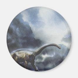 Íman Dinossauros Vintage, Barapasaurus com Nuvens de Te