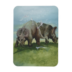 Íman Dinossauros Vintage, Centrosaurus Grazing em Prado