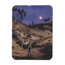 Íman Dinossauros Vintage, Dilophosaurus em uma Noite Es