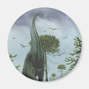 Íman Dinossauros Vintage, Saurossaidão com Aves Voando